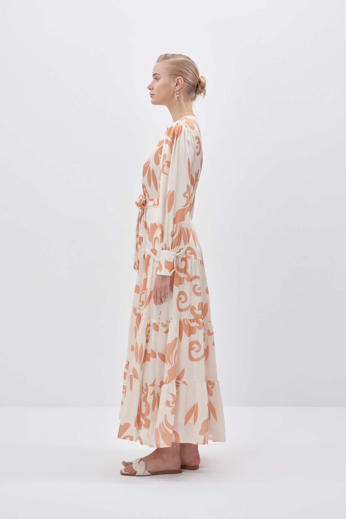 Buttoned Patterned Dress