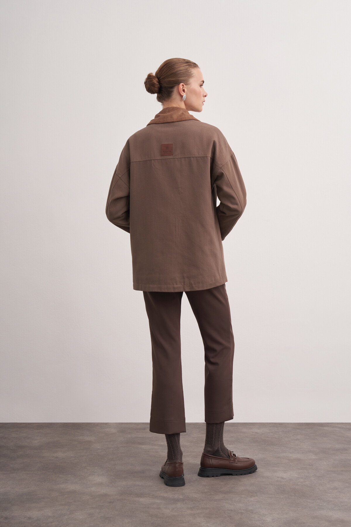 Velvet Detailed Gabardine Jacket