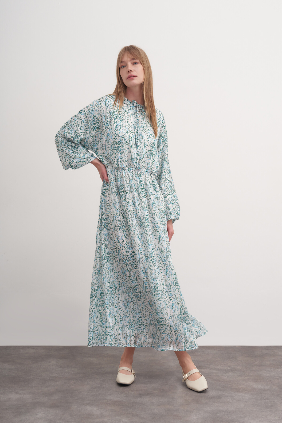 Patterned Organized Tulle Dress