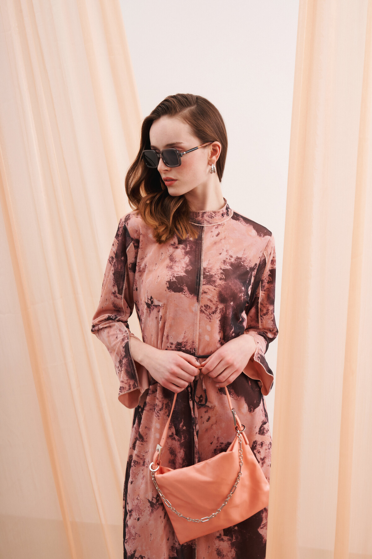 PATTERNED TULLE DRESS