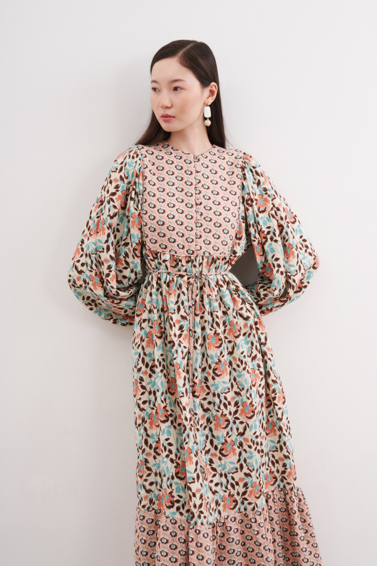 PATTERNED MUSLIN DRESS