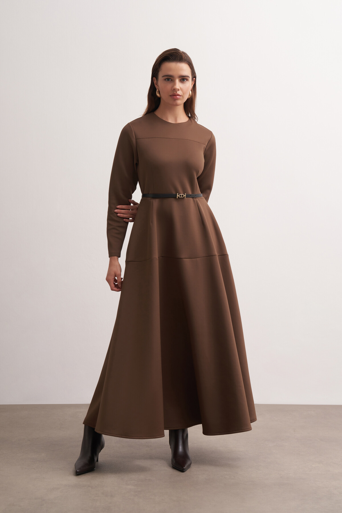 Belt Detailed Scuba Dress