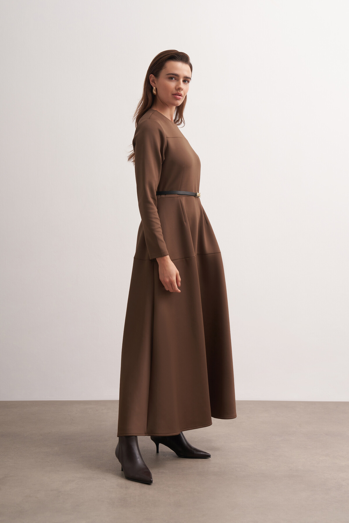 Belt Detailed Scuba Dress