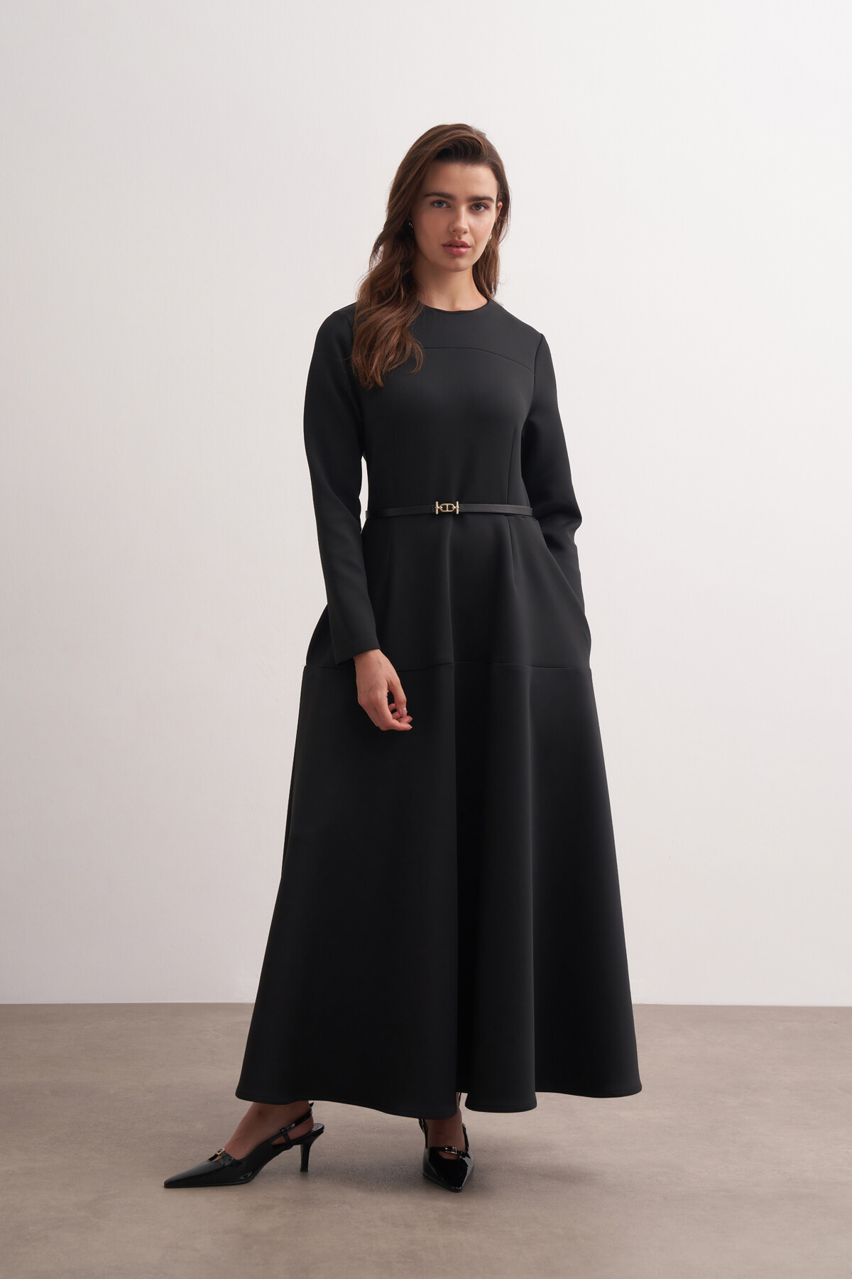 Belt Detailed Scuba Dress