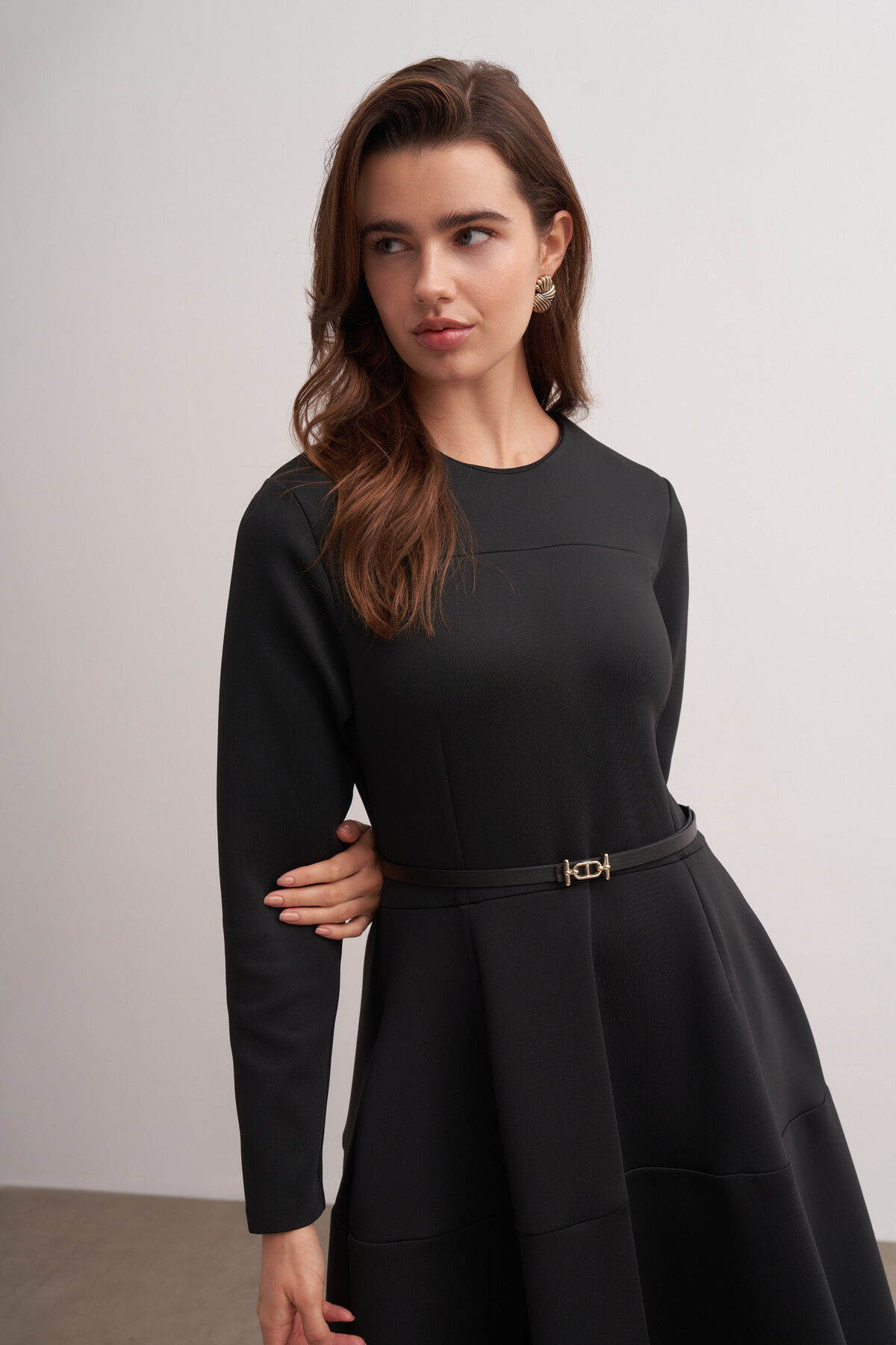 Belt Detailed Scuba Dress