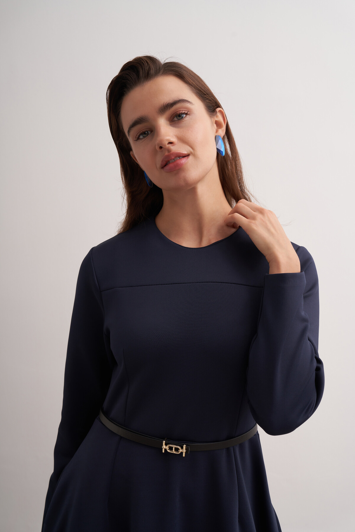 Belt Detailed Scuba Dress