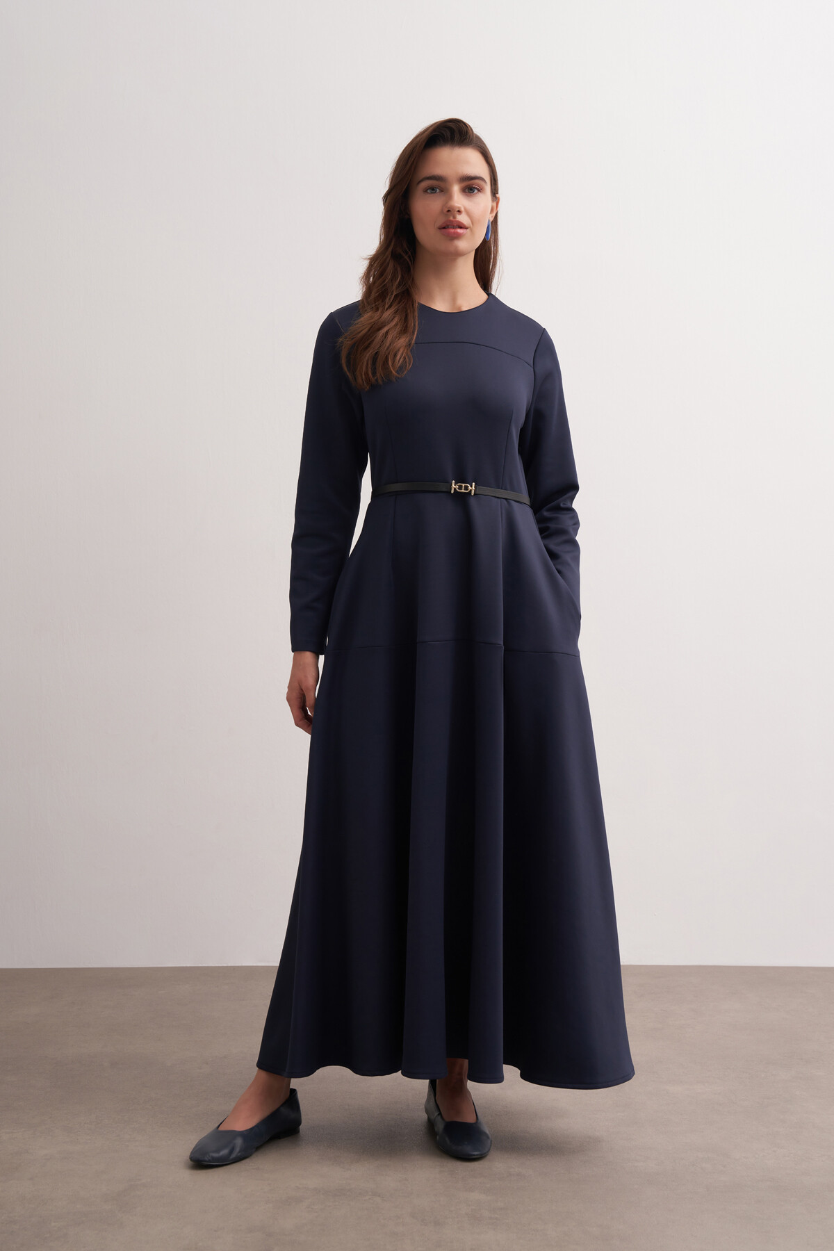 Belt Detailed Scuba Dress