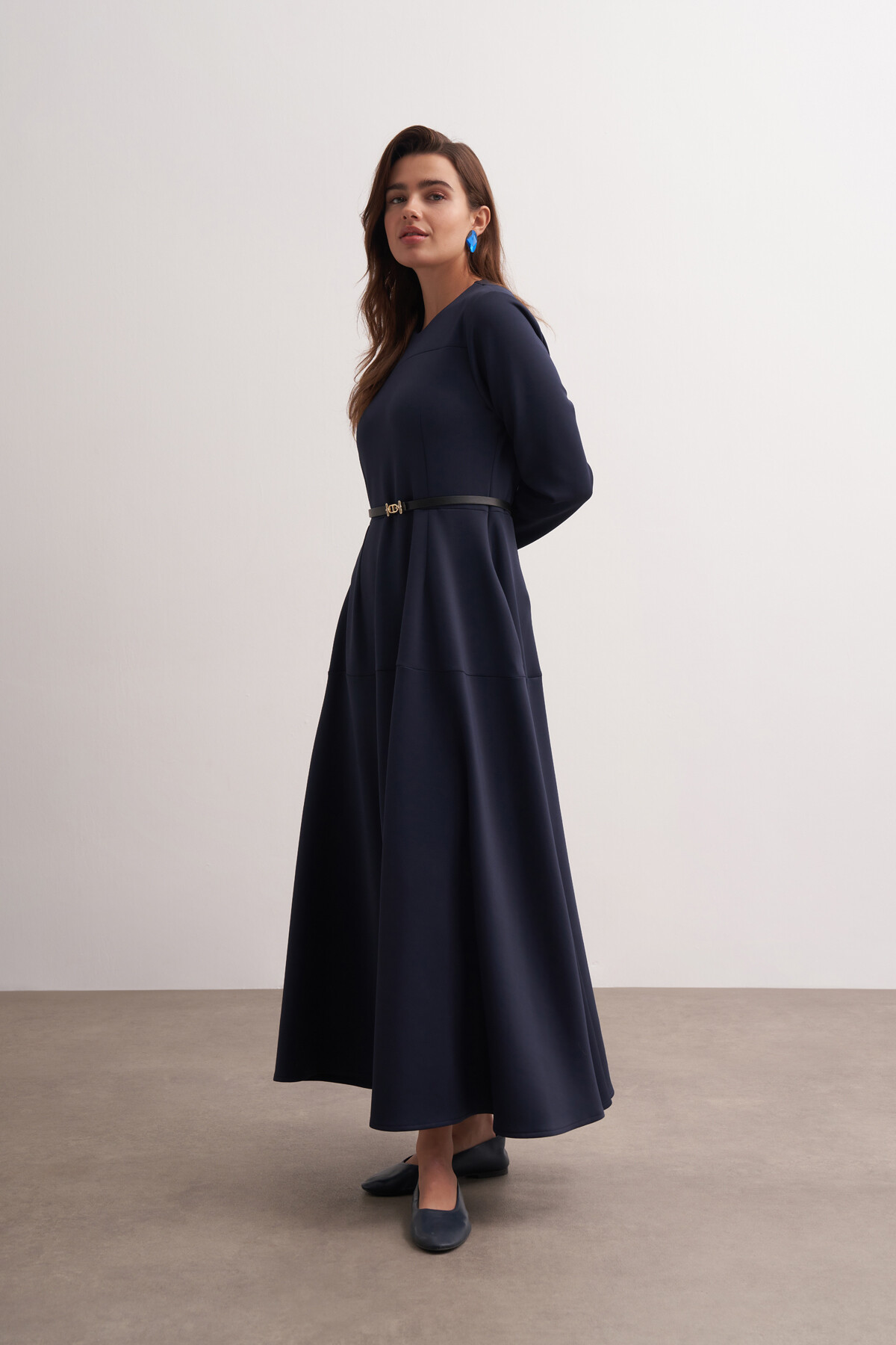 Belt Detailed Scuba Dress