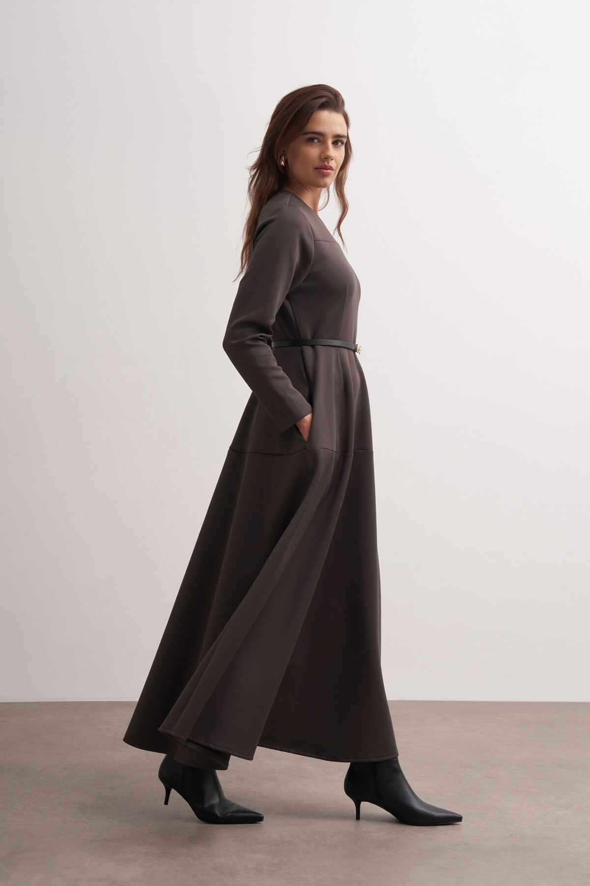 Belt Detailed Scuba Dress