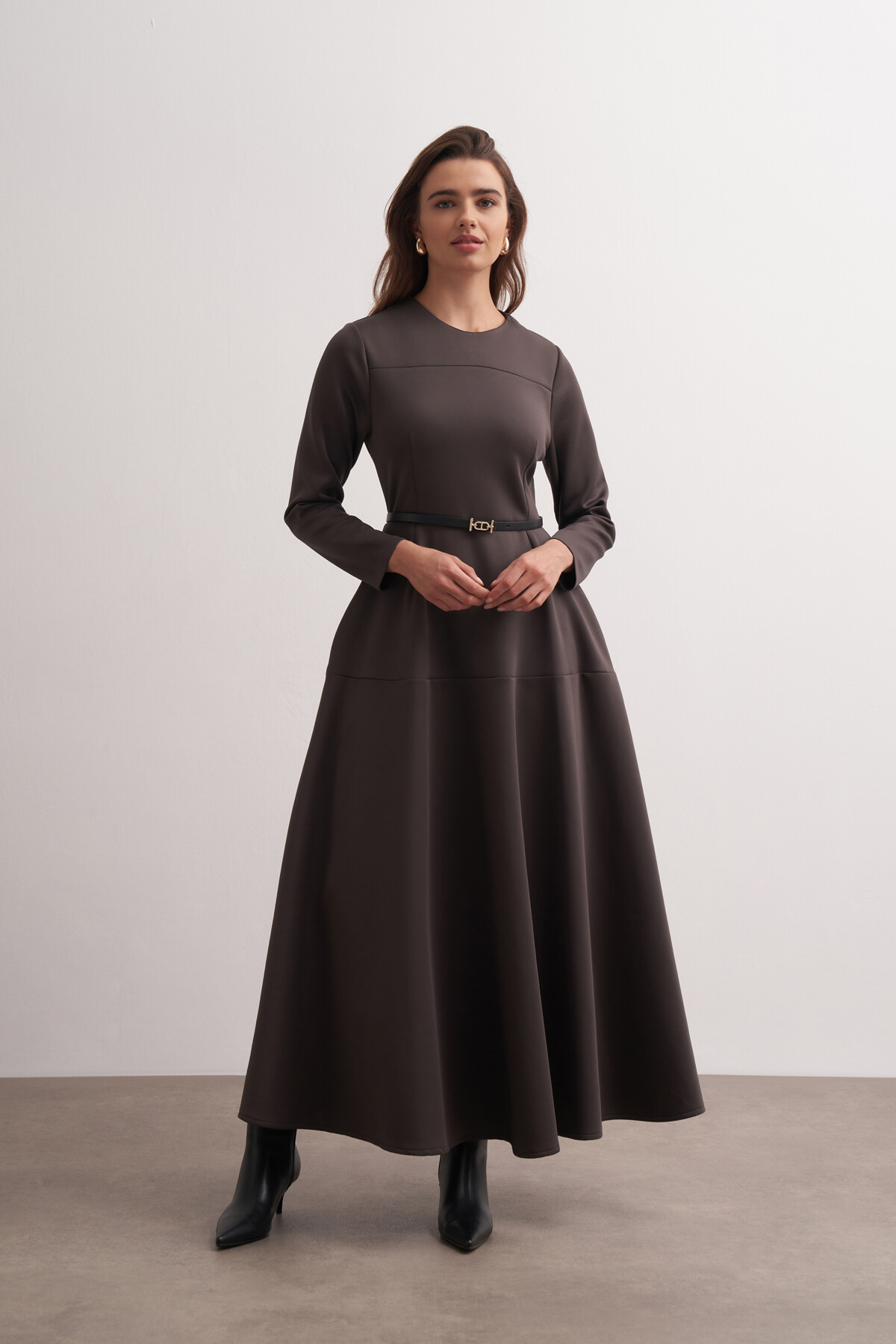 Belt Detailed Scuba Dress