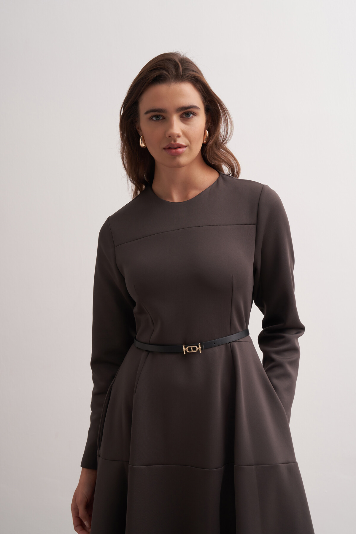 Belt Detailed Scuba Dress