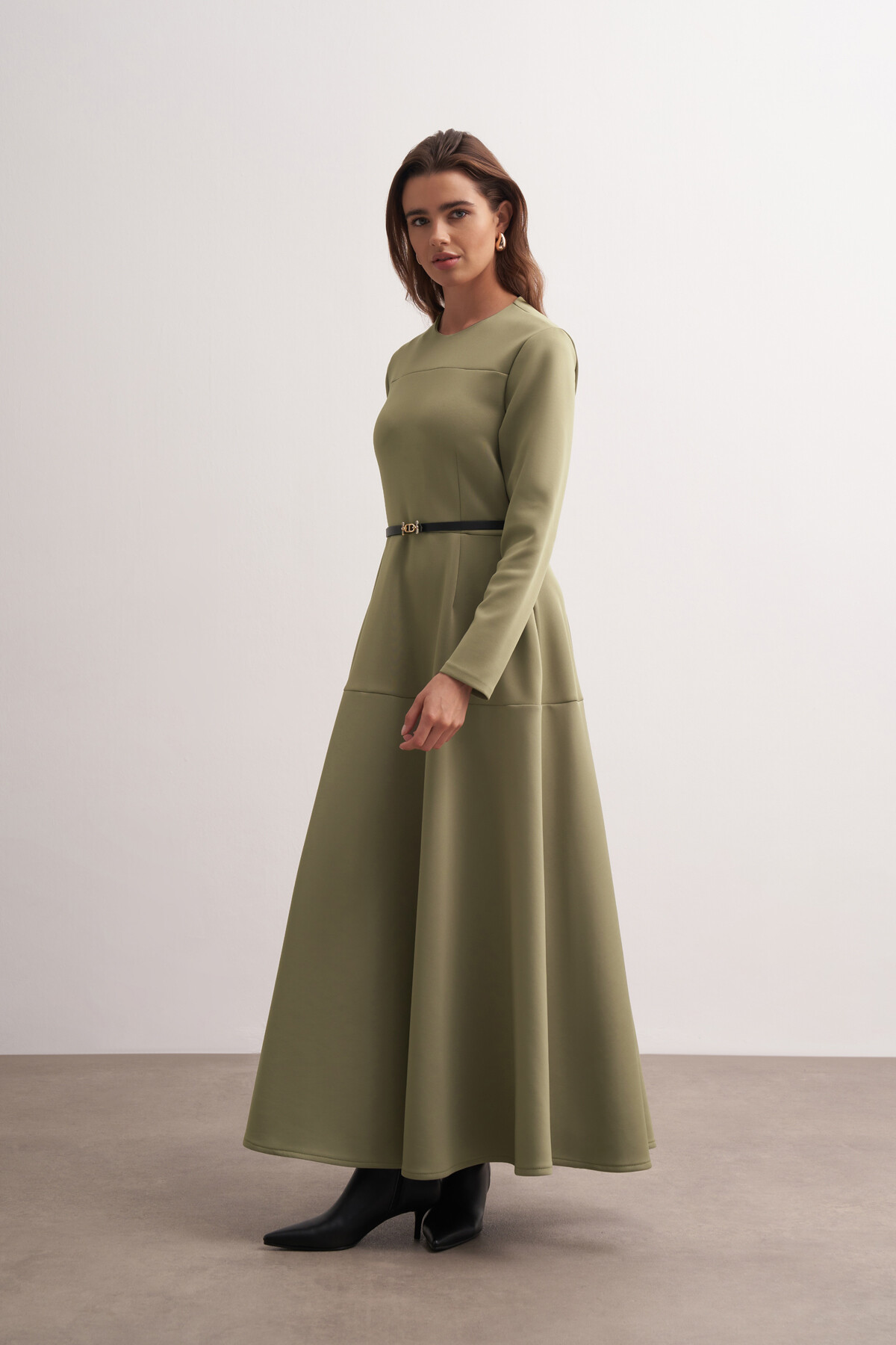 Belt Detailed Scuba Dress