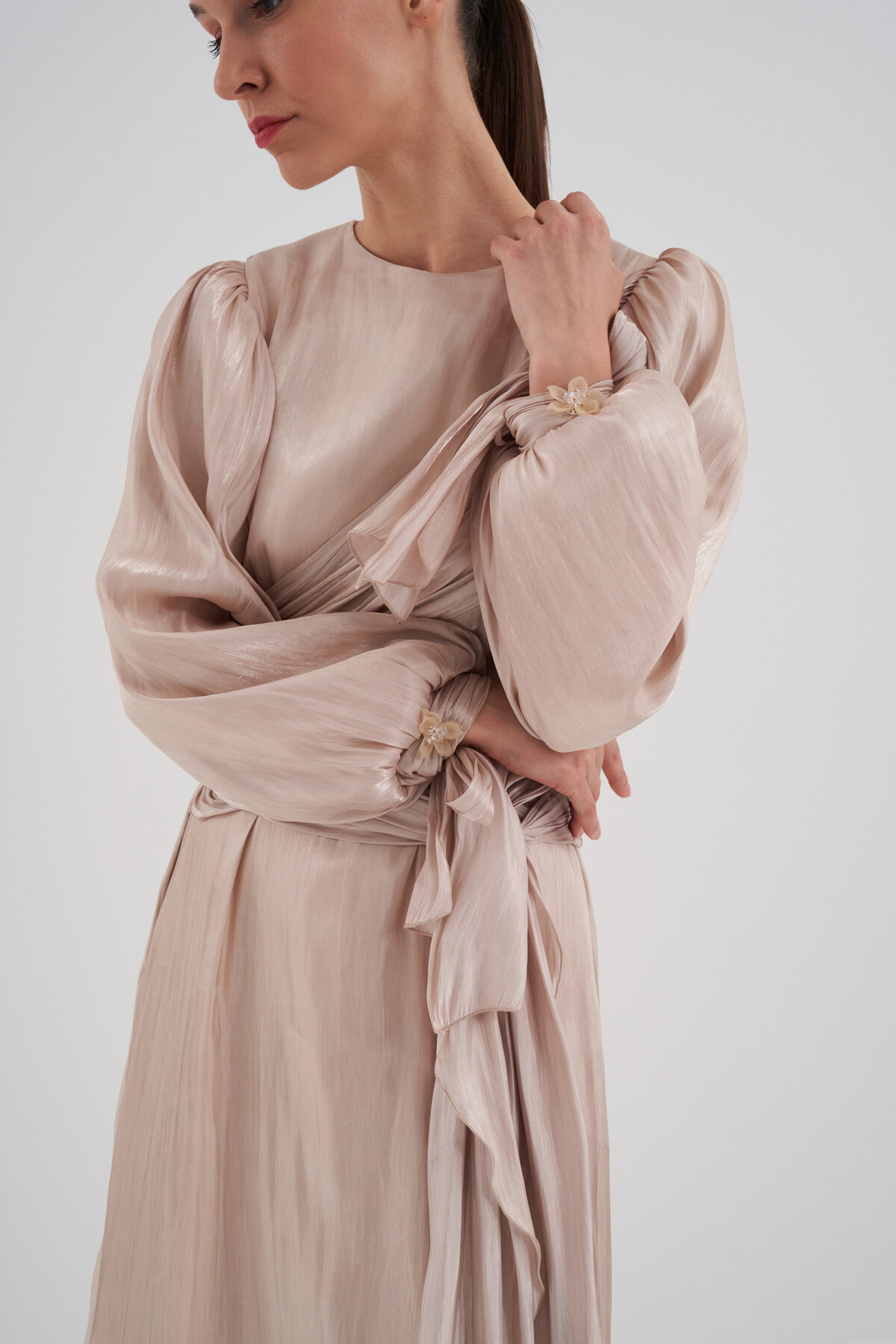 Bağlama Detaylı Abiye Elbise