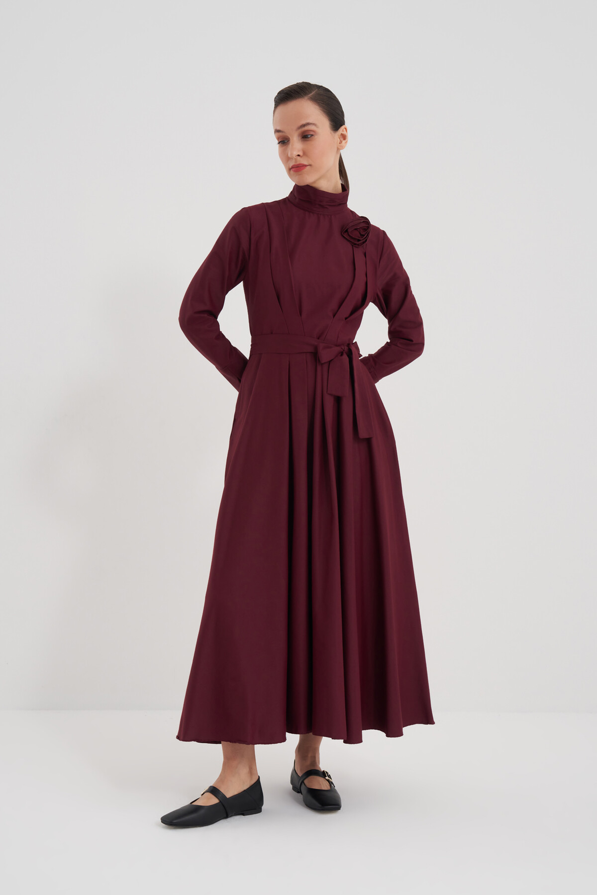 Göğüs Kısmı Pile Detaylı Elbise