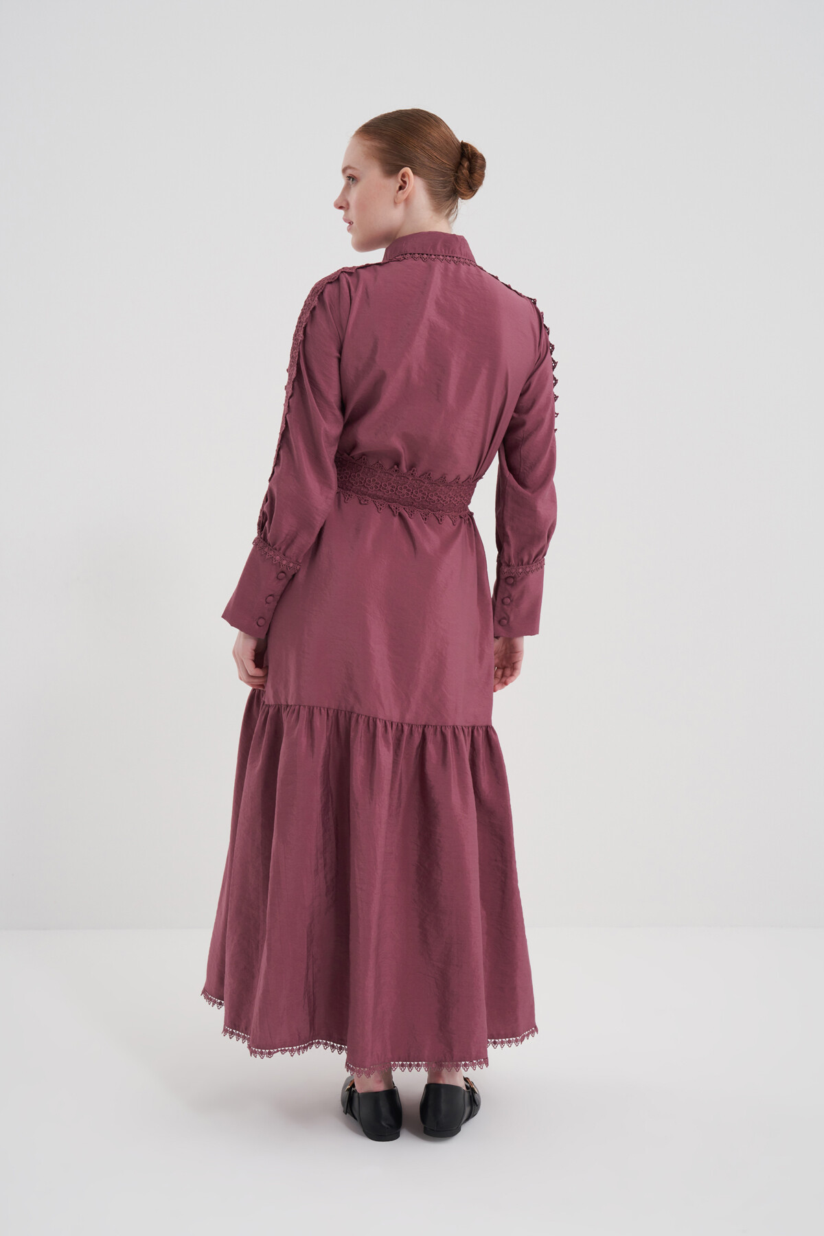 Buttoned Laced Dress