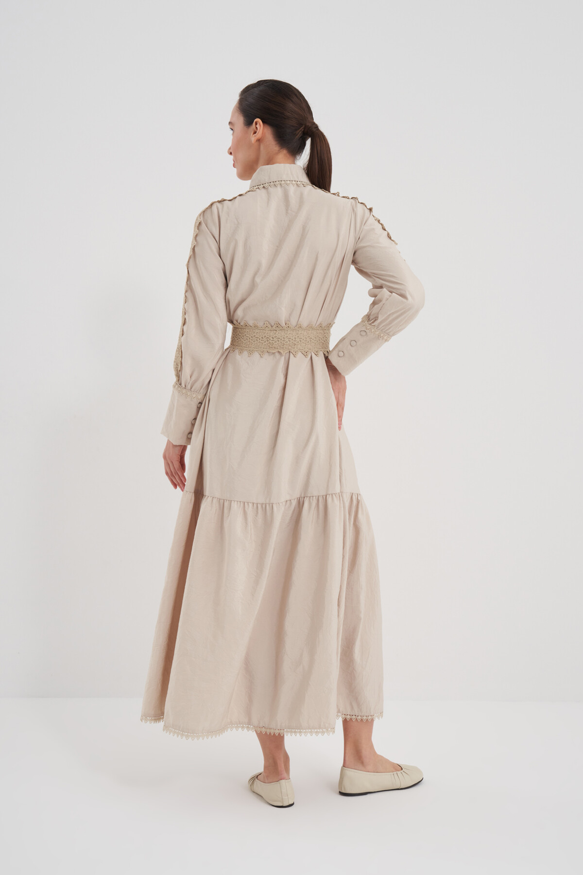 Buttoned Laced Dress