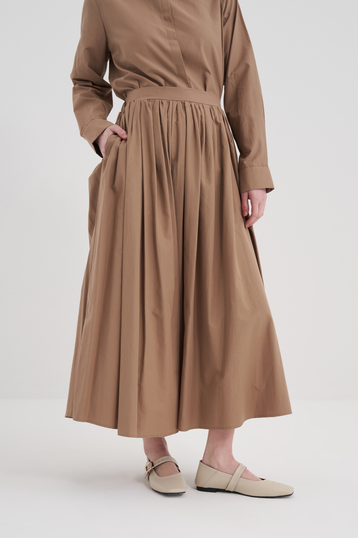 Poplin Pocket Detail Skirt