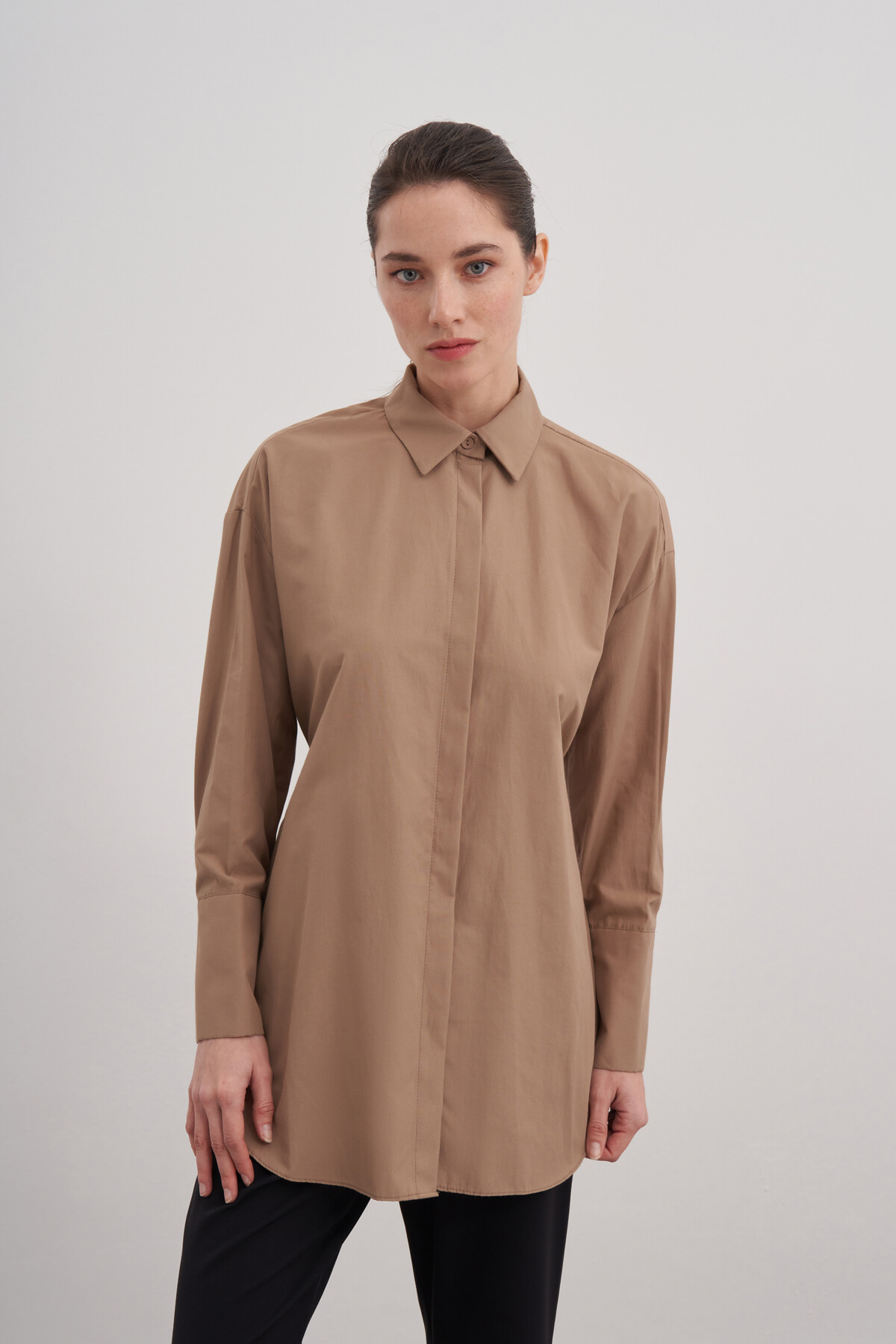 Poplin Shirt with Tie Detail