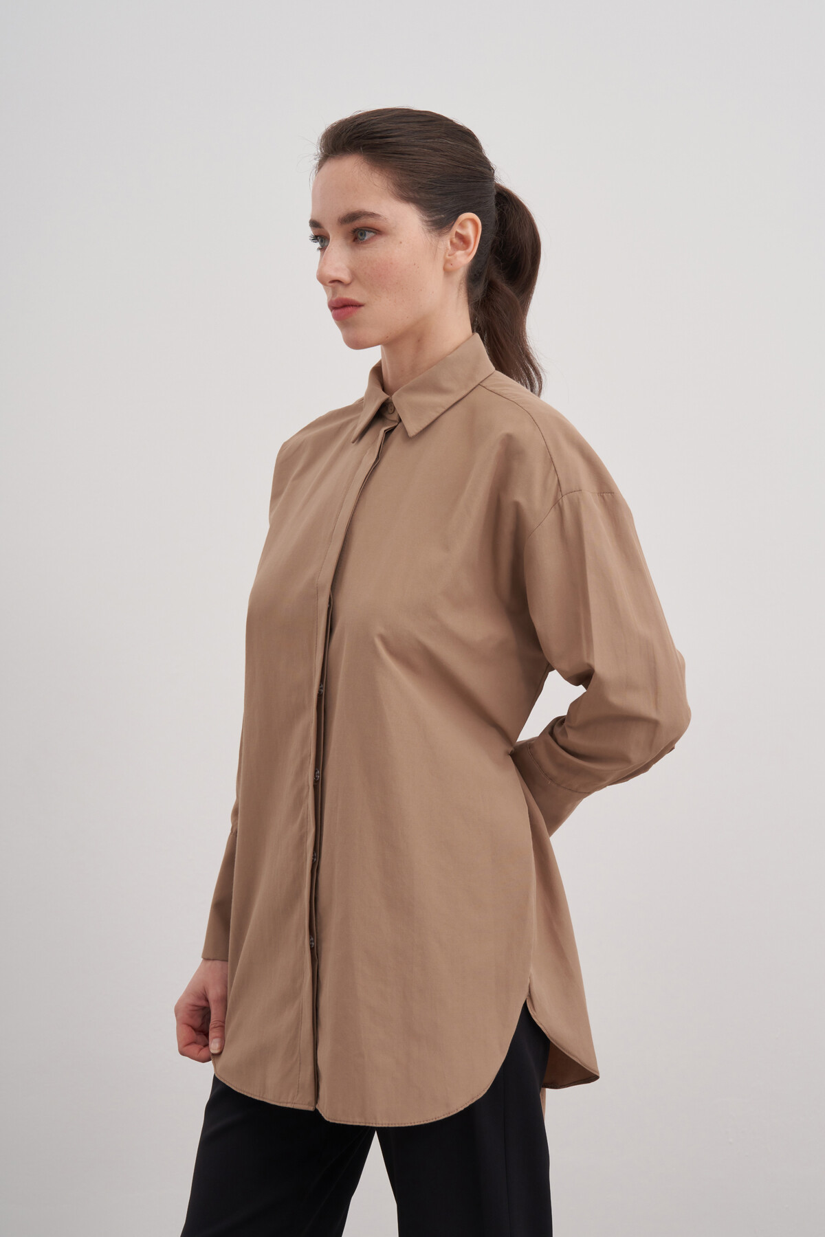 Poplin Shirt with Tie Detail