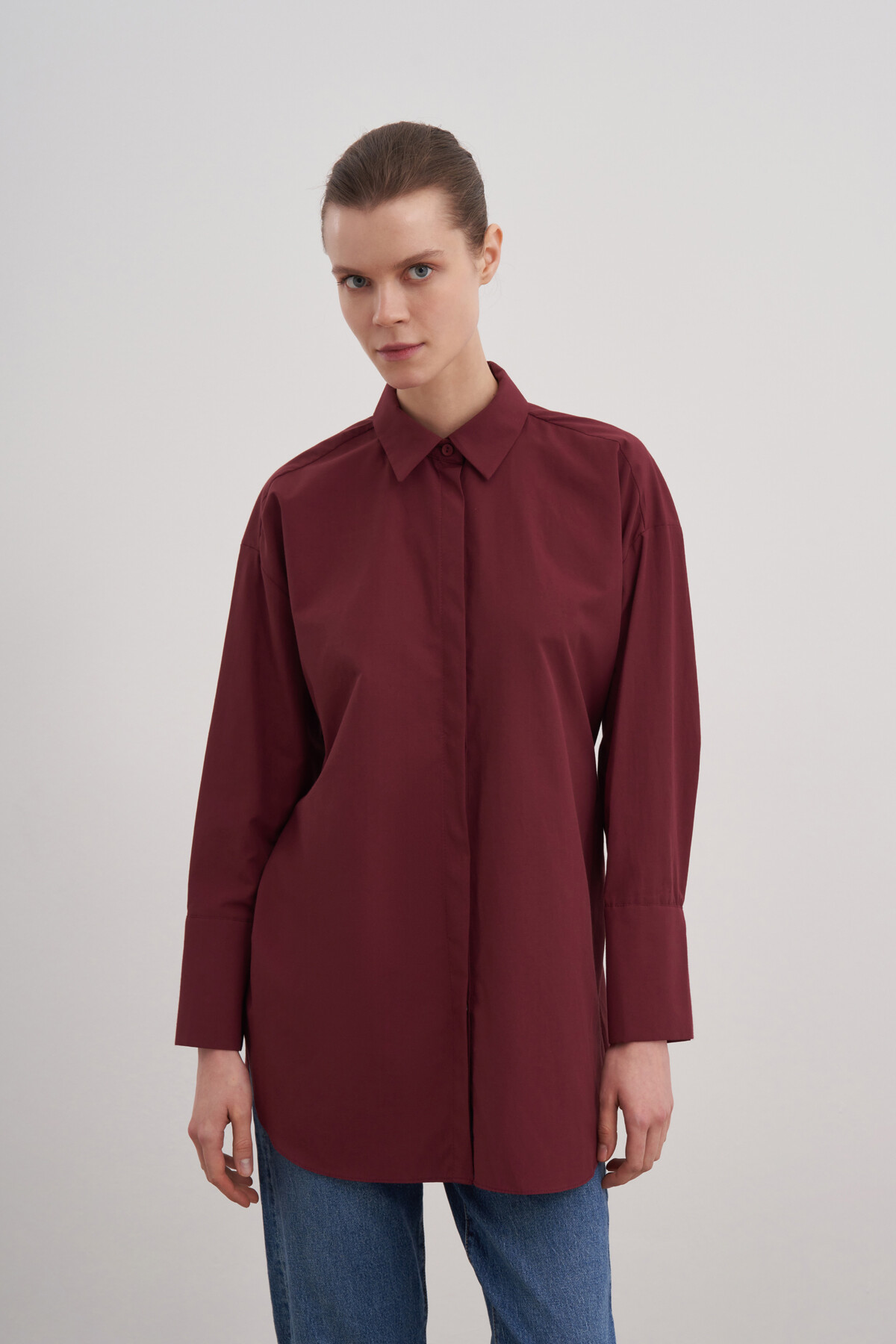 Poplin Shirt with Tie Detail