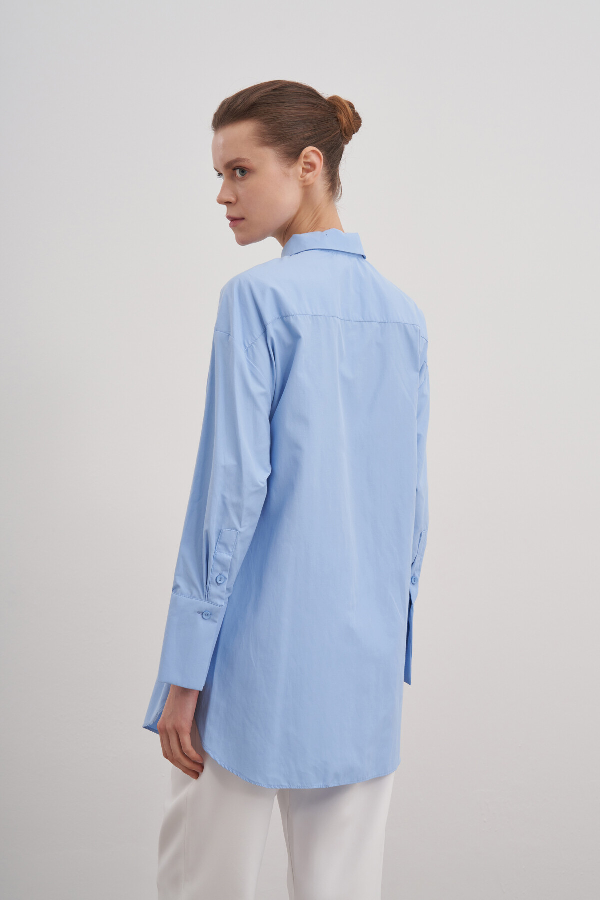 Poplin Shirt with Tie Detail