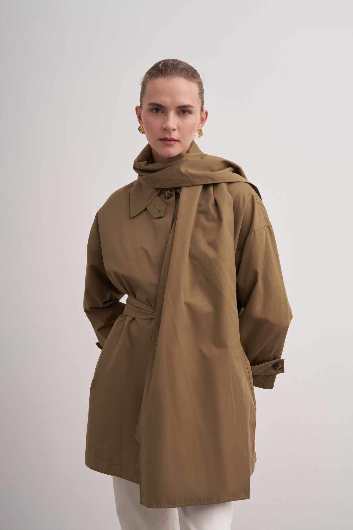 Shawl Detailed Trench Coat
