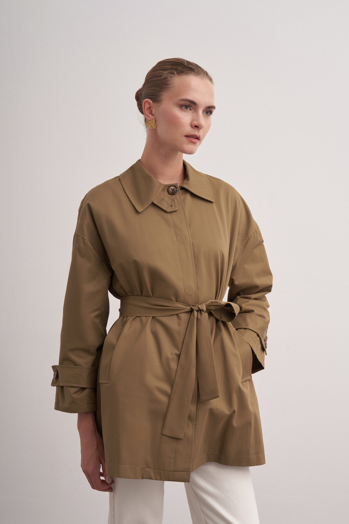 Shawl Detailed Trench Coat