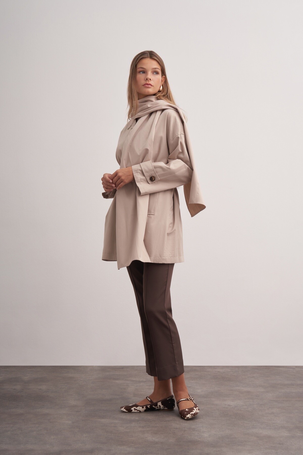 Shawl Detailed Trench Coat