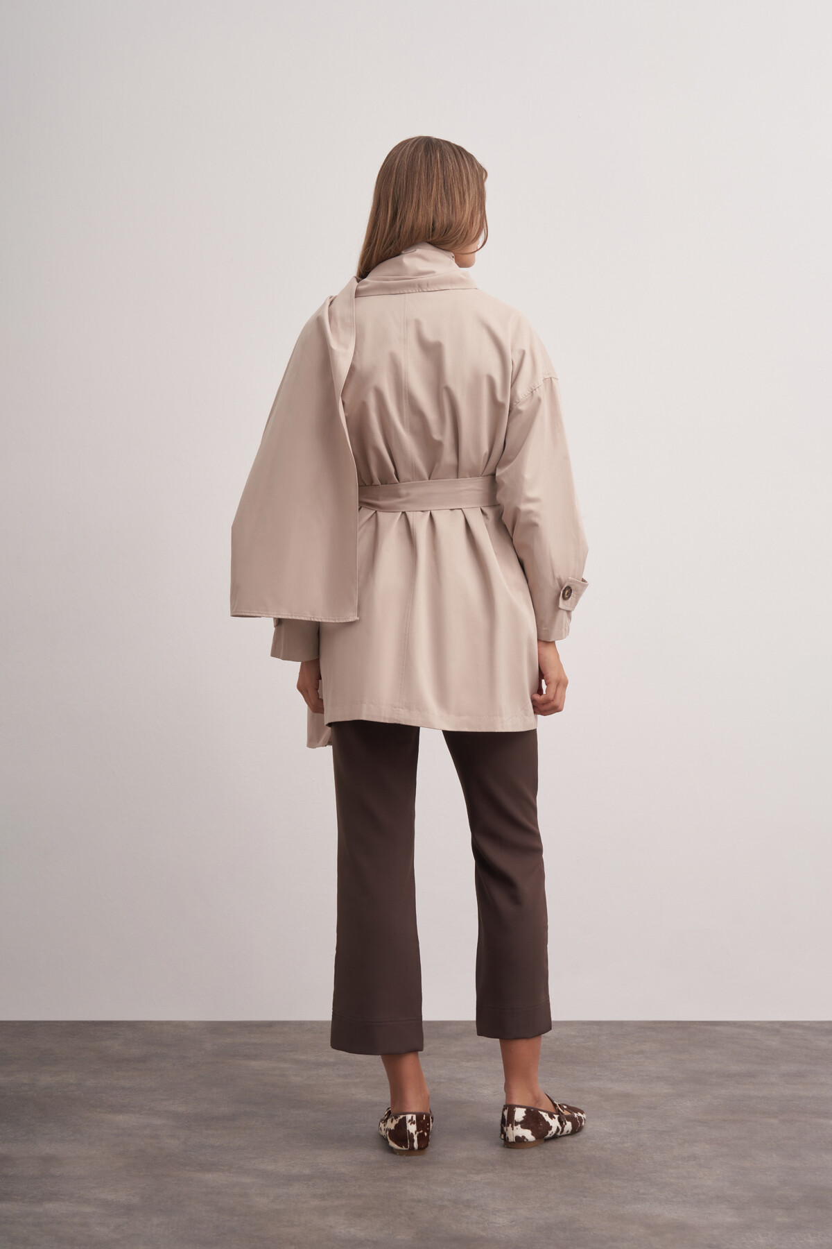 Shawl Detailed Trench Coat