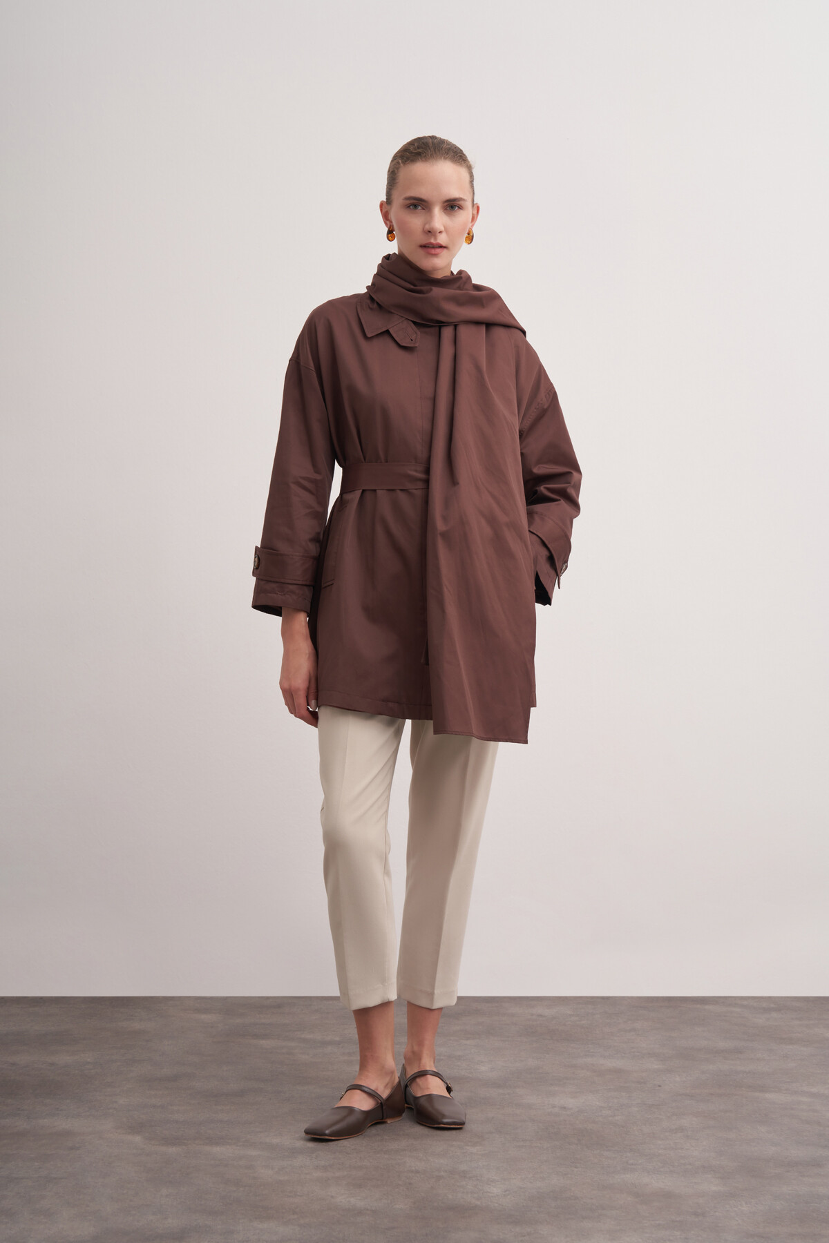 Shawl Detailed Trench Coat