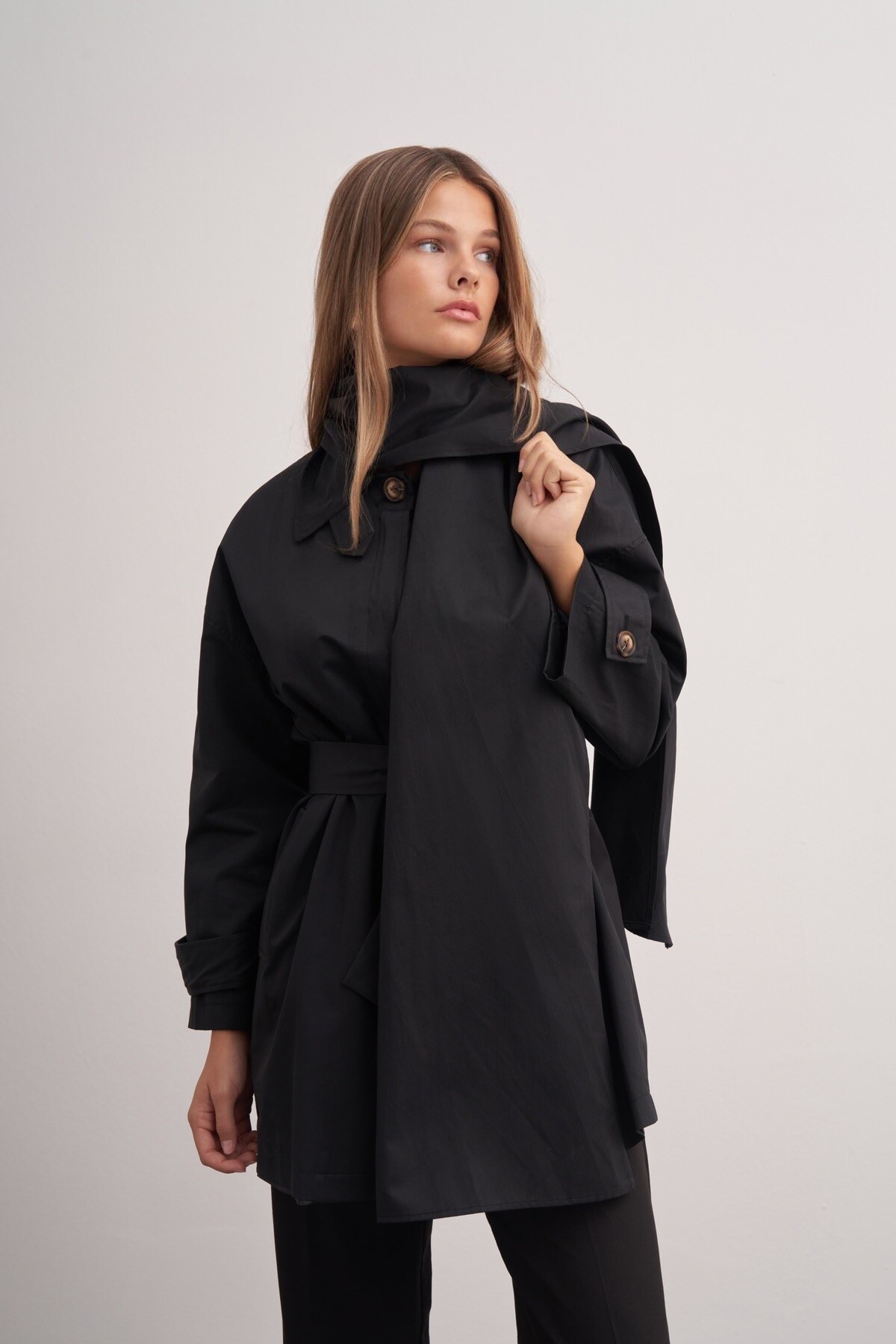 Shawl Detailed Trench Coat