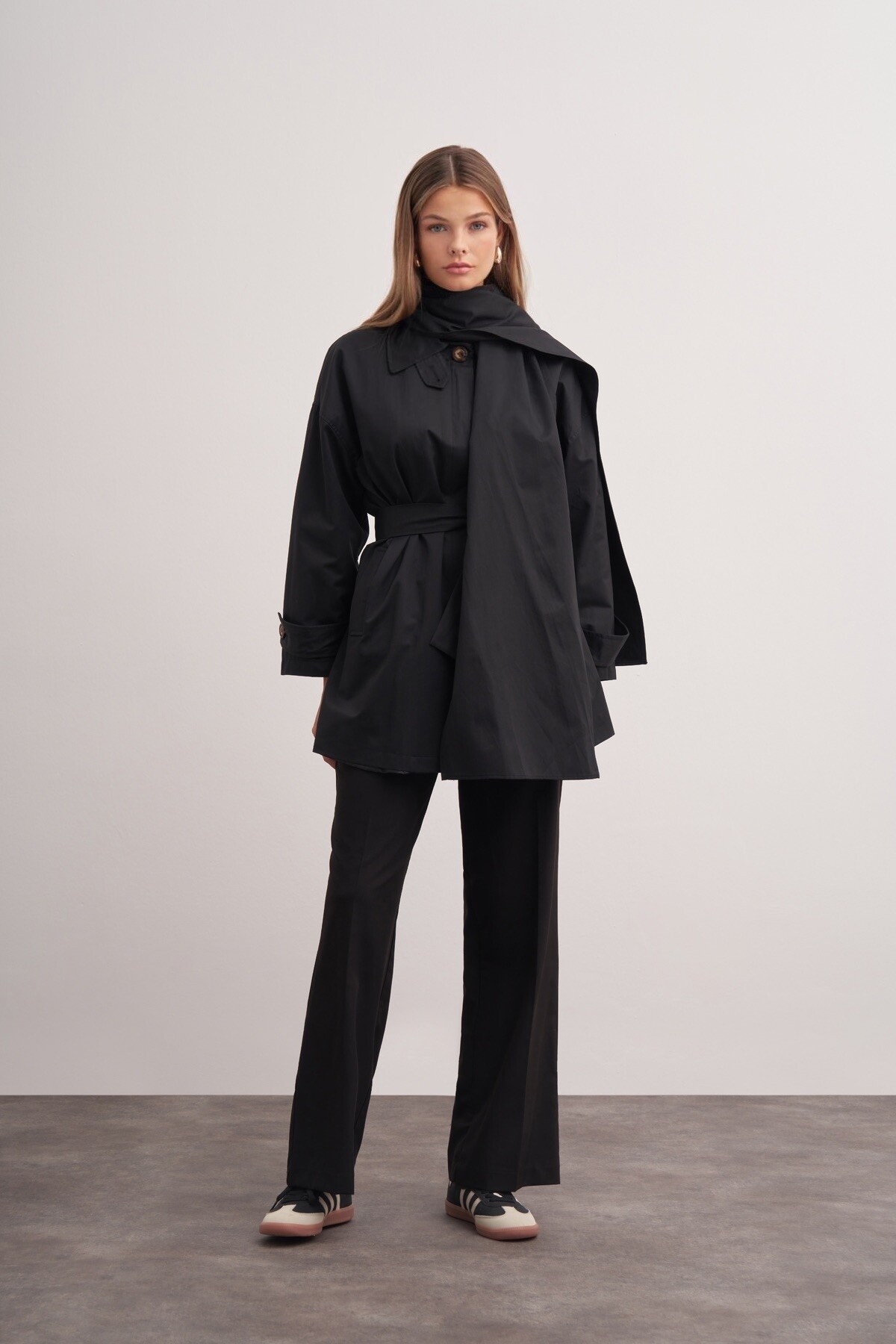 Shawl Detailed Trench Coat