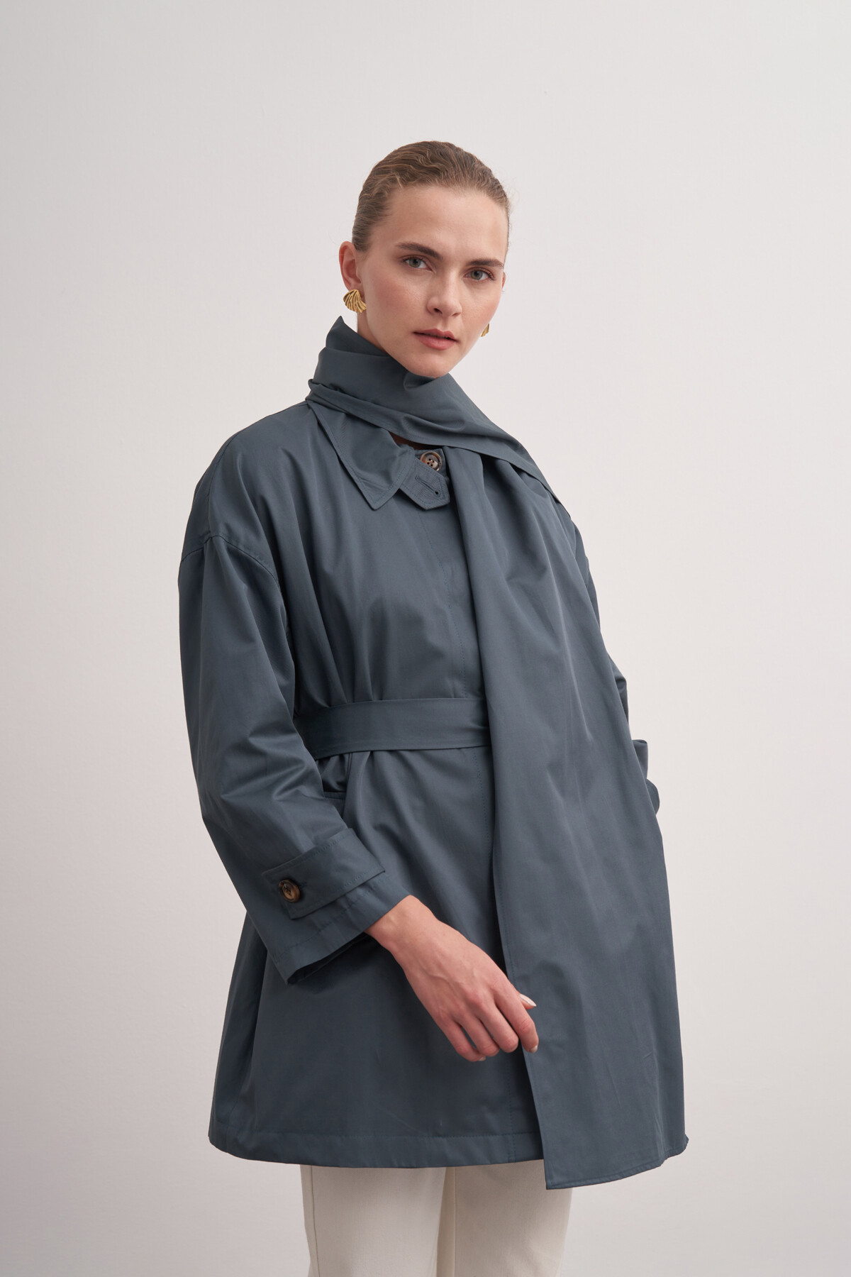 Shawl Detailed Trench Coat
