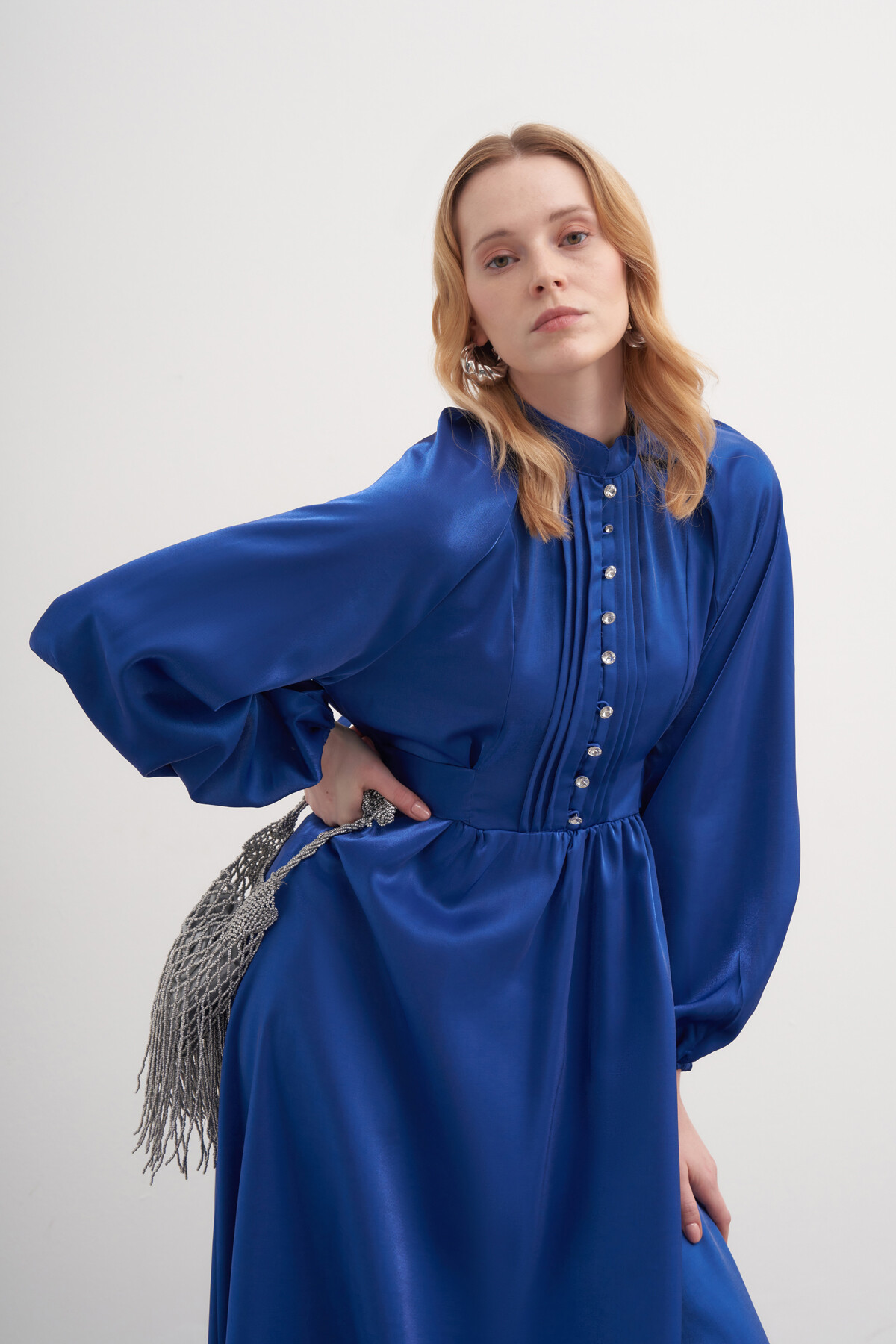 Saten Bağlamalı Abiye Elbise