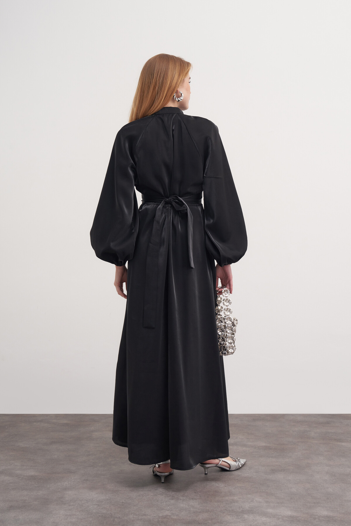 Saten Bağlamalı Abiye Elbise