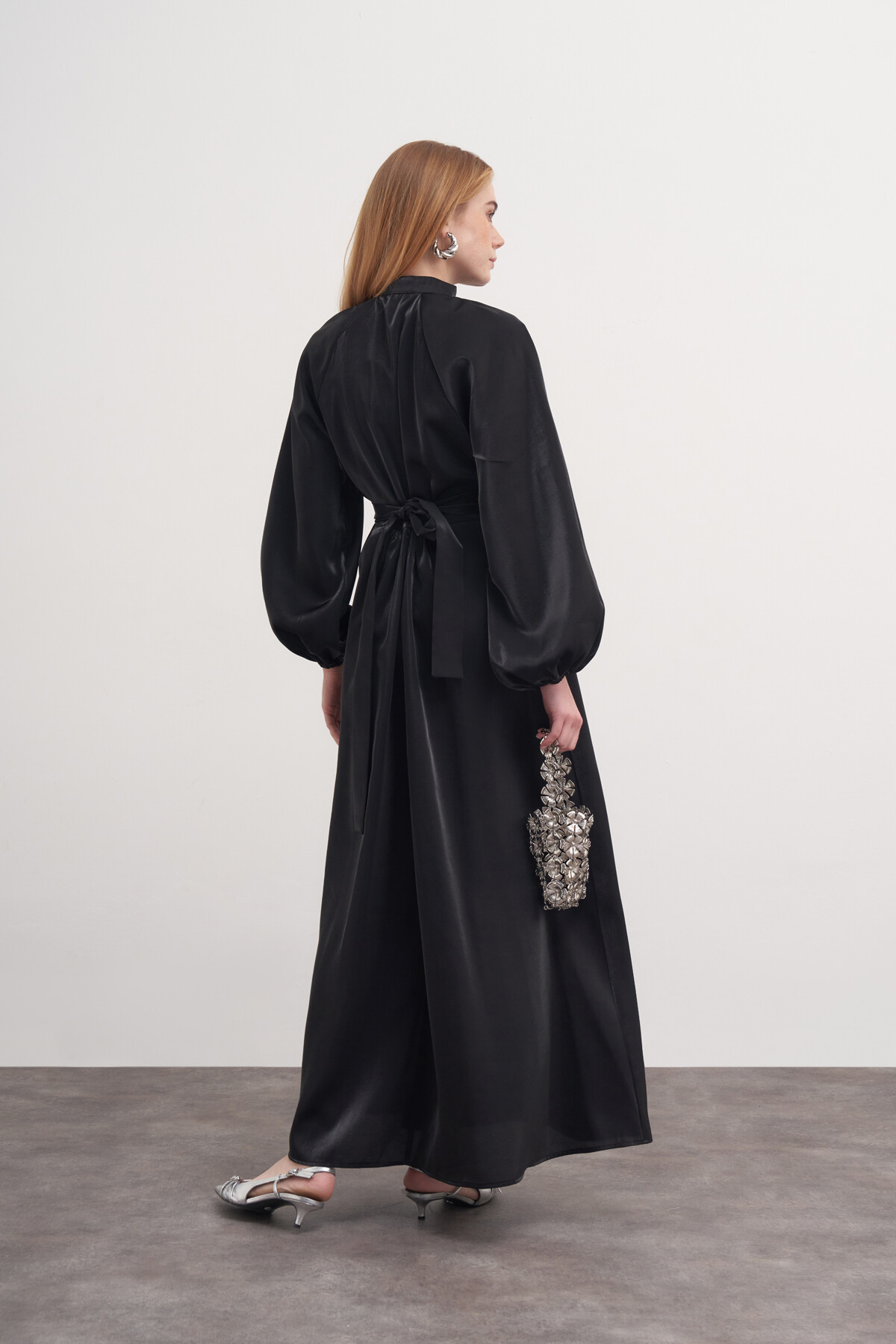 Saten Bağlamalı Abiye Elbise