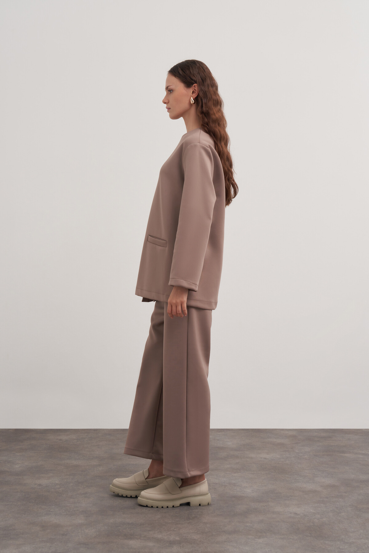 Scuba Double Set with Slit Detail