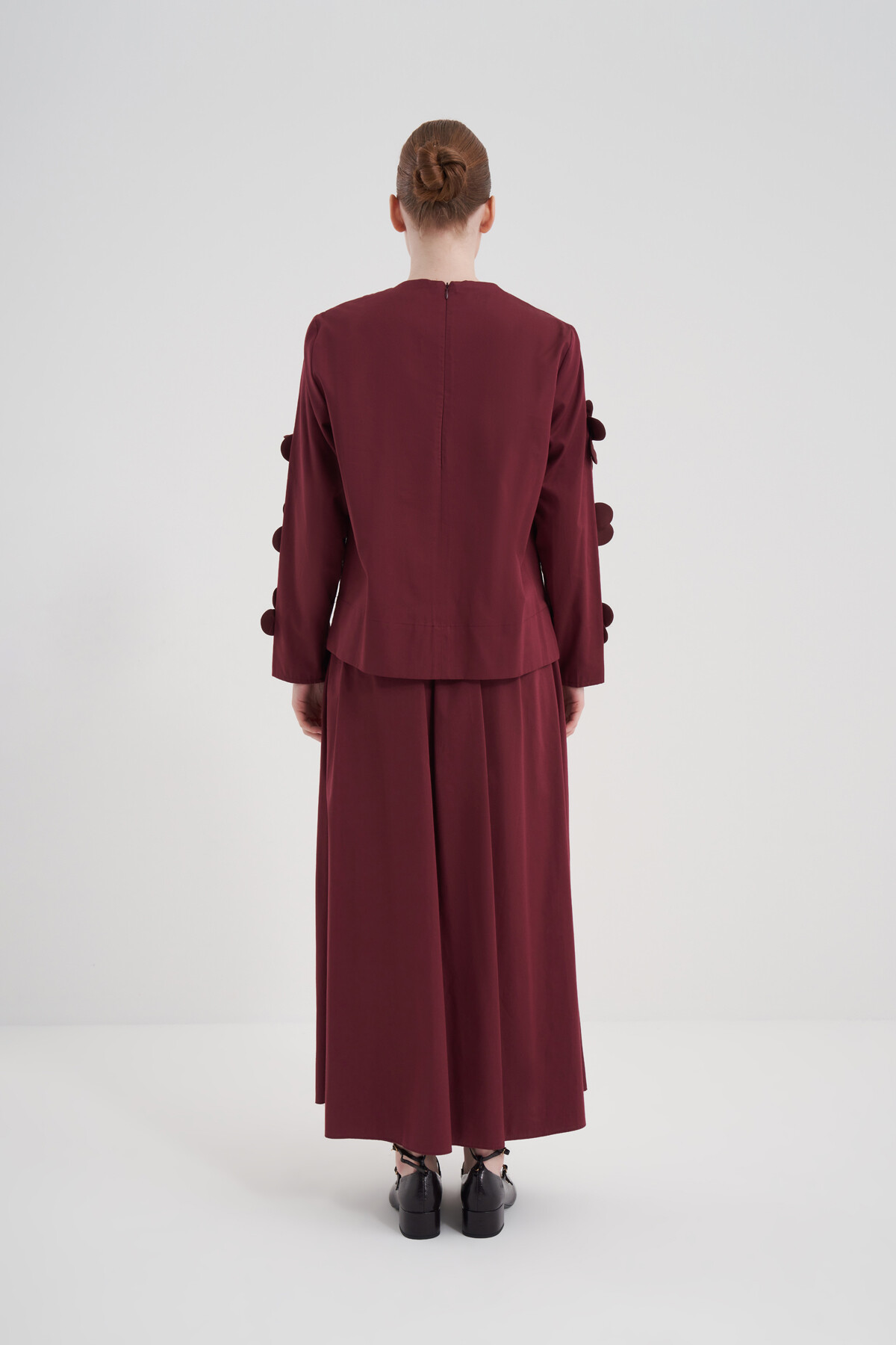 Double Suit with Floral Detailed Skirt