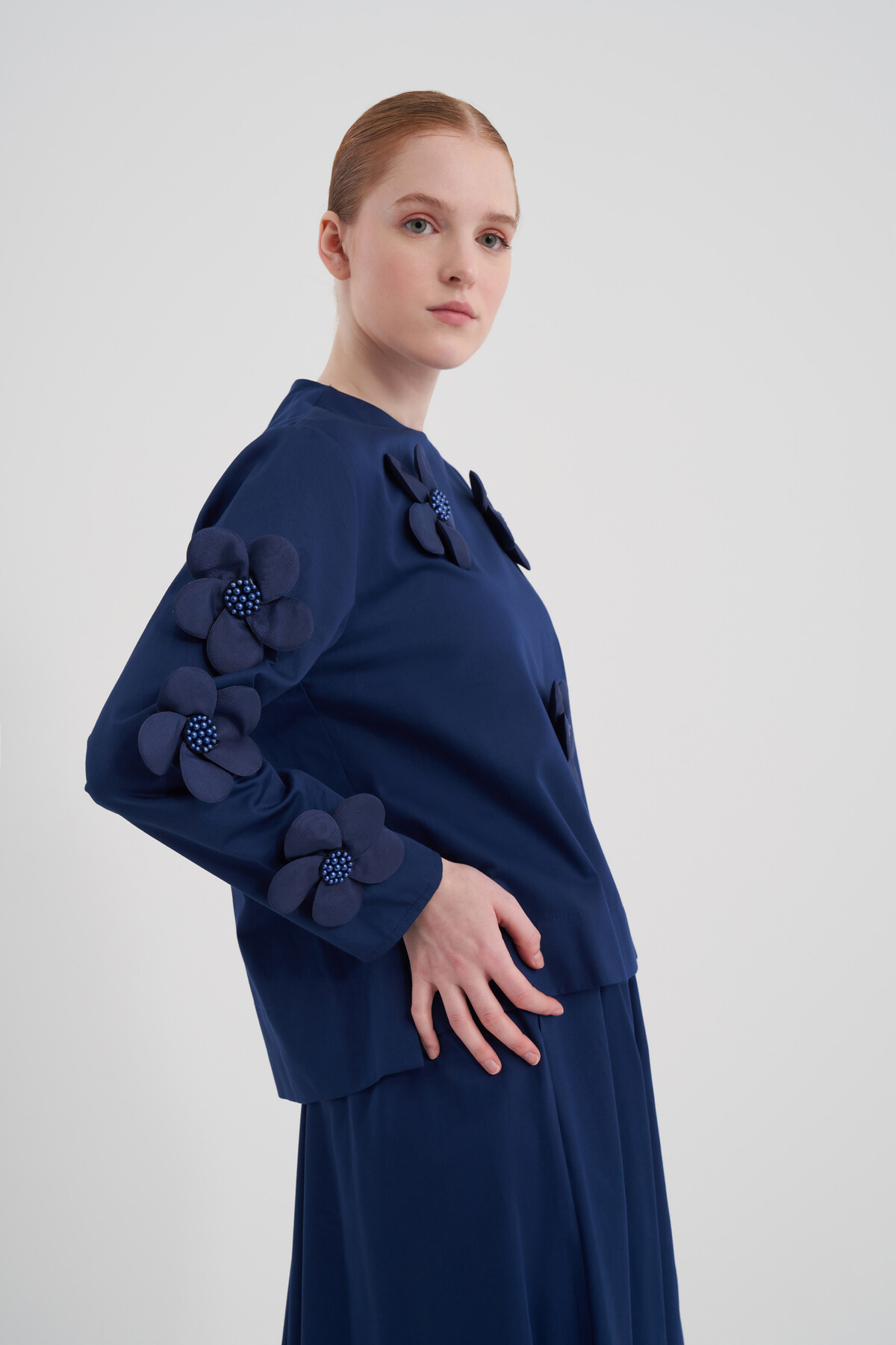 Double Suit with Floral Detailed Skirt