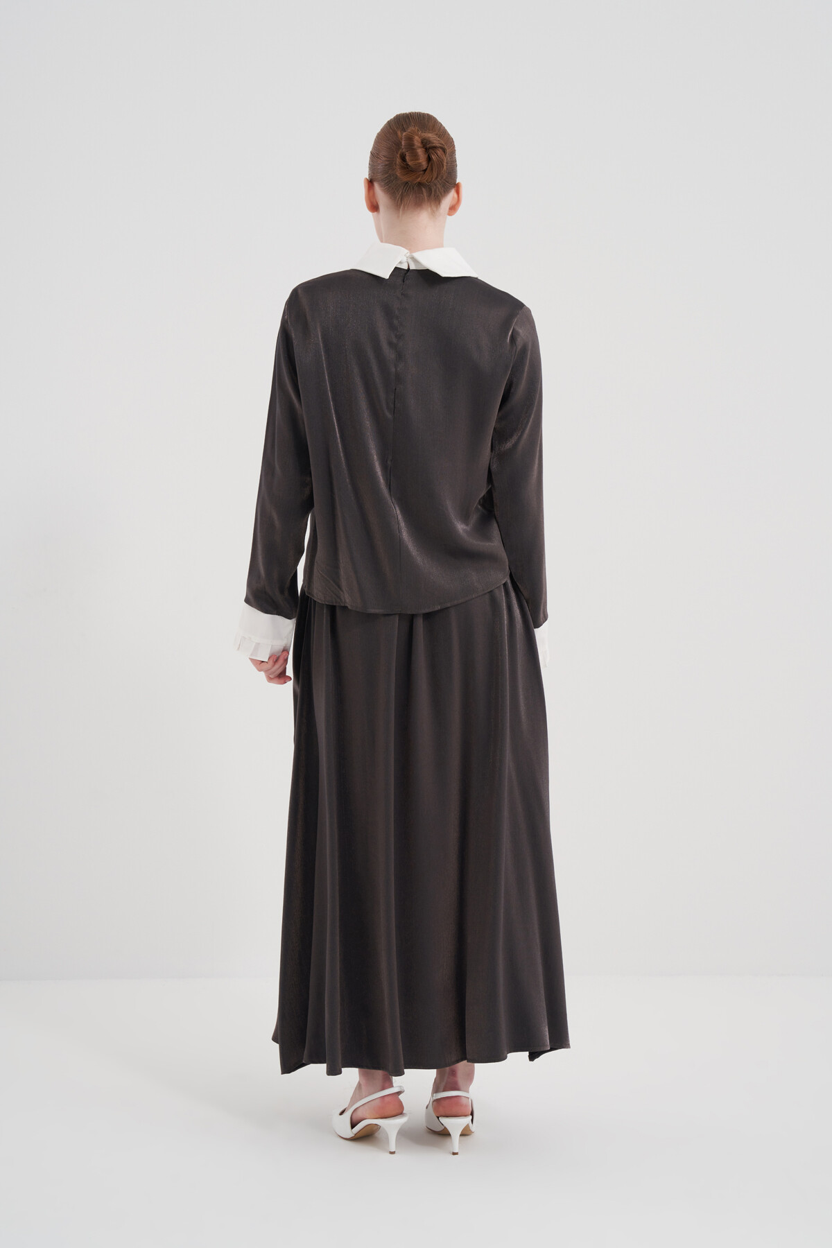 Rose Buckle Shirt Collar Double Set