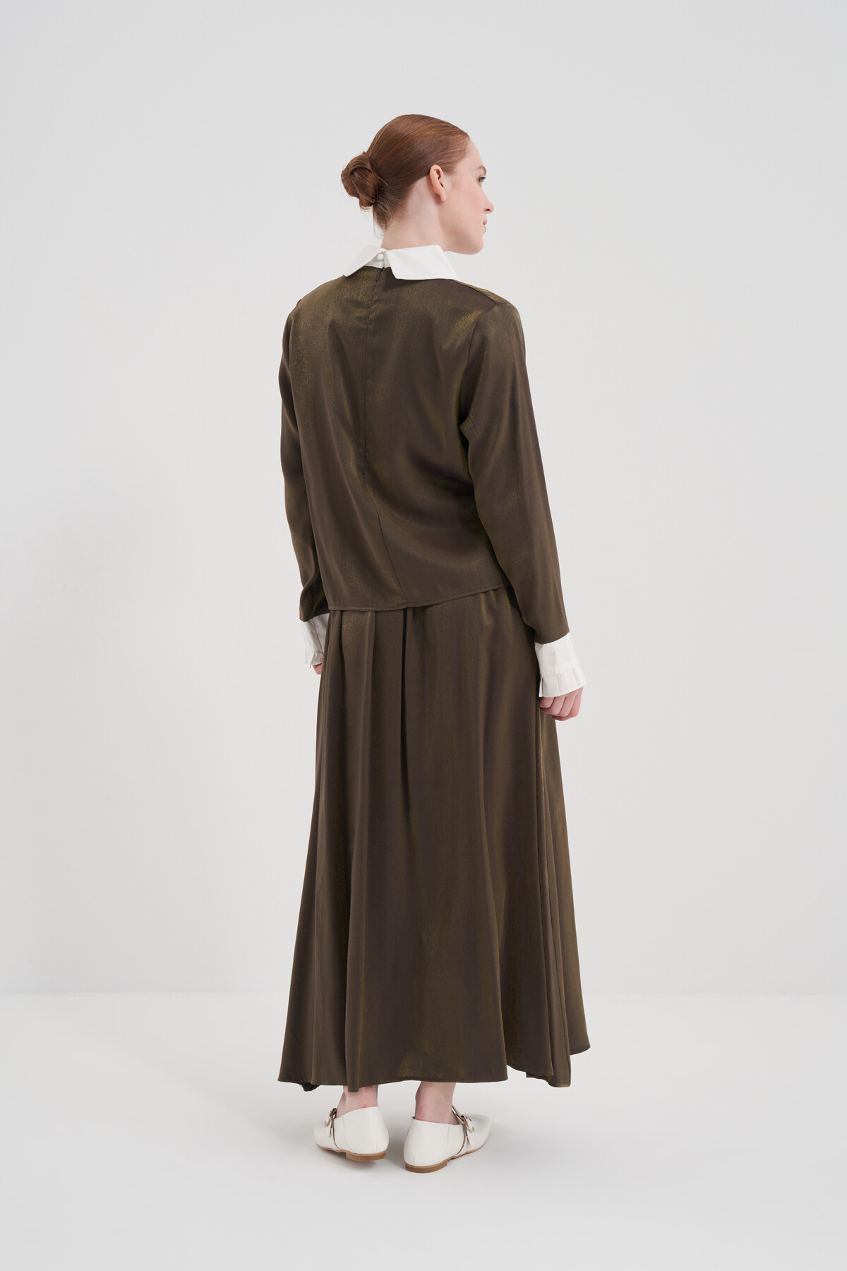 Rose Buckle Shirt Collar Double Set