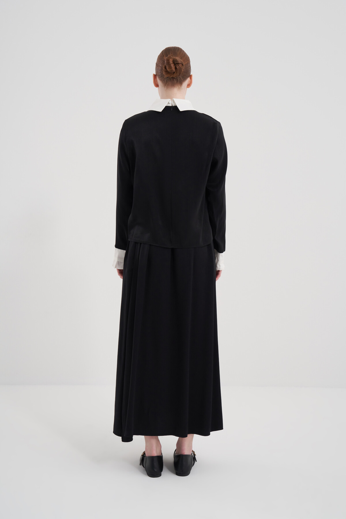 Rose Buckle Shirt Collar Double Set