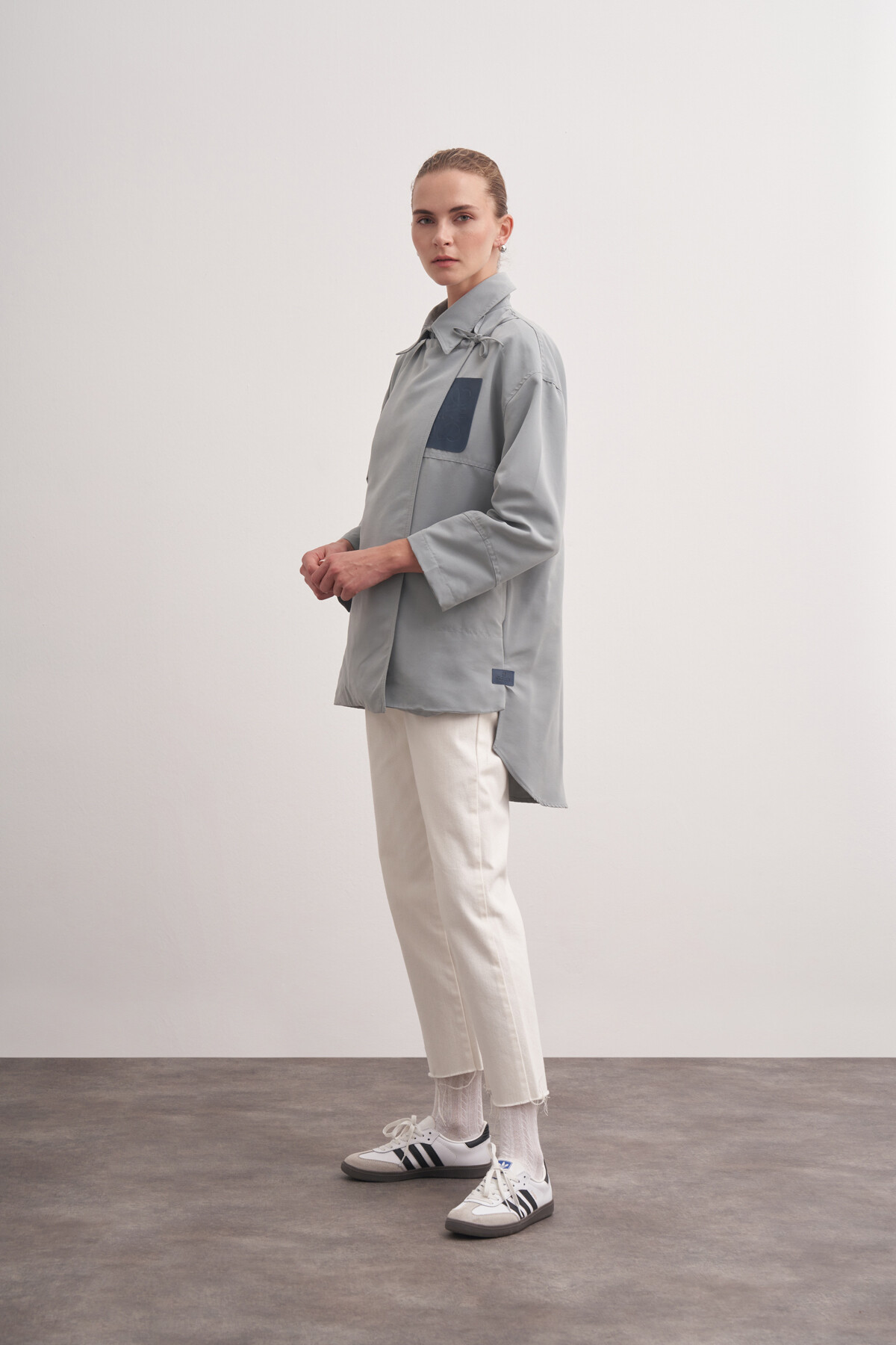 Jacket with Collar Tie Detail