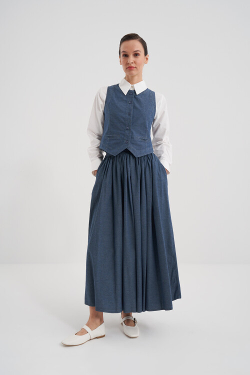 Denim Pocket Detailed Skirt