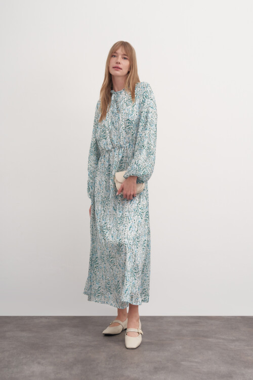 Patterned Organized Tulle Dress