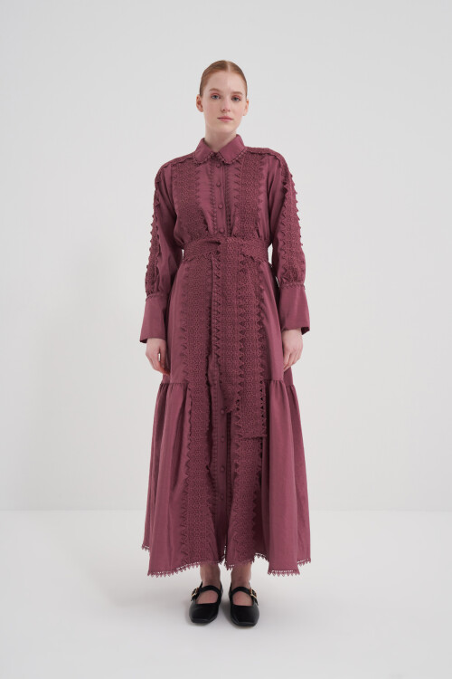 Buttoned Laced Dress