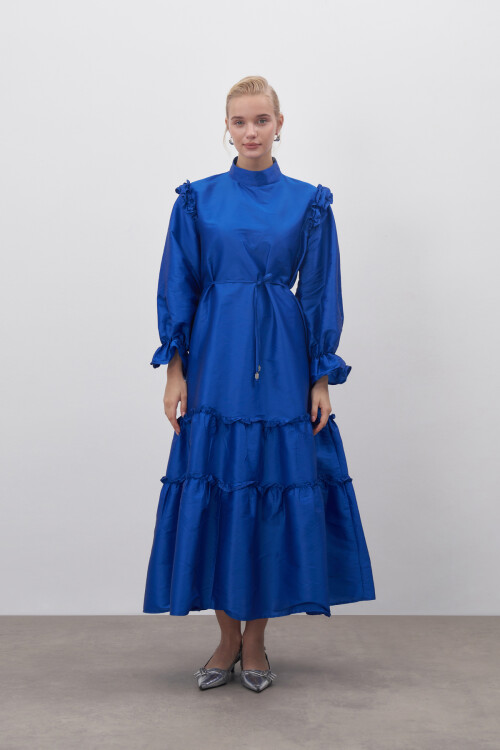 Ruffle Detailed Taffeta Dress