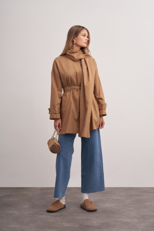 Shawl Detailed Trench Coat