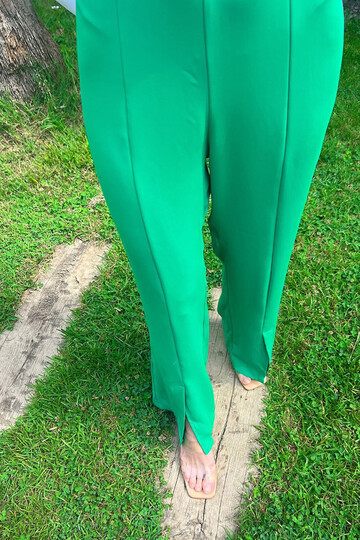 SLEEVE SATIN CREPE PANTS