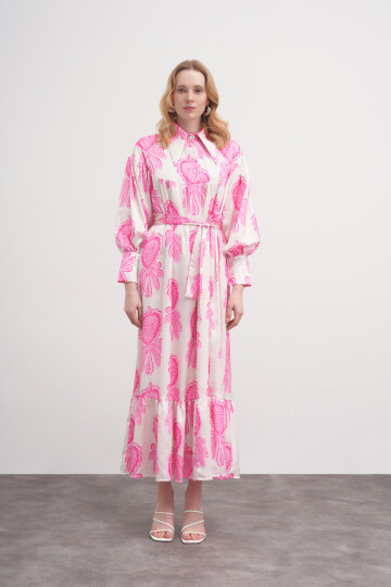 Floral Pattern Robe Dress